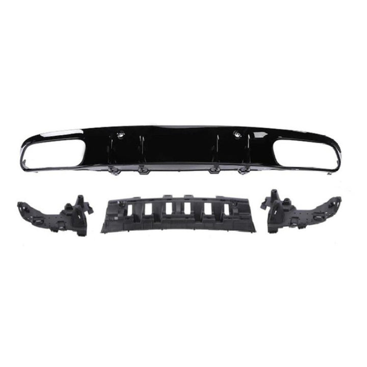 Car Craft Compatible With Mercedes Benz C Class C205 Coupe 2015-2021 Amg Rear Bumper Upgrade Convert To Amg Amg C63 After Rear Lip Diffuser Black GC C205-025