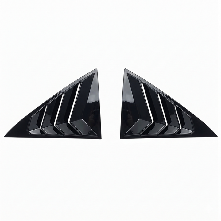 Car Craft Compatible With Toyota Camry 2006-2011 Car Rear Window Shutter Cover Louver Side Vent Trim Triangle Glossy Black