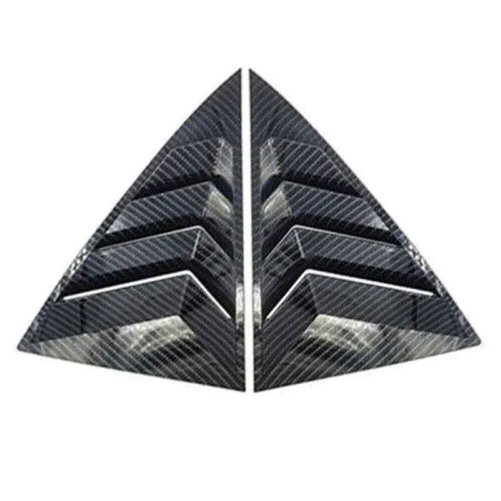 Car Craft Compatible With Toyota Camry 2012-2017 Car Rear Window Shutter Cover Louver Side Vent Trim Triangle Carbon Fiber Look