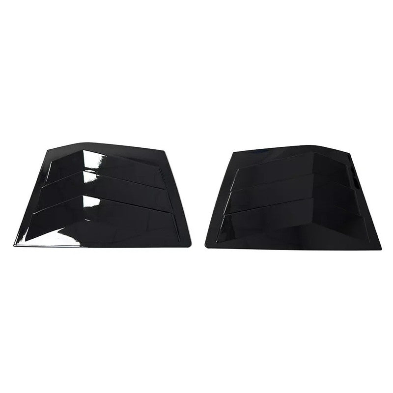 Car Craft Compatible With Honda City 2014-2019 Car Rear Window Shutter Cover Louver Side Vent Trim Triangle Glossy Black