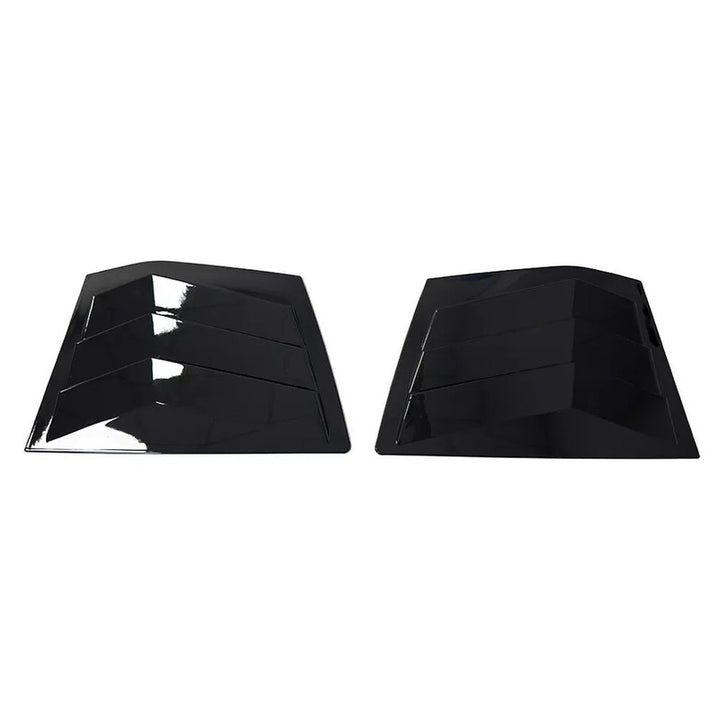 Car Craft Compatible With Honda City 2014-2019 Car Rear Window Shutter Cover Louver Side Vent Trim Triangle Glossy Black