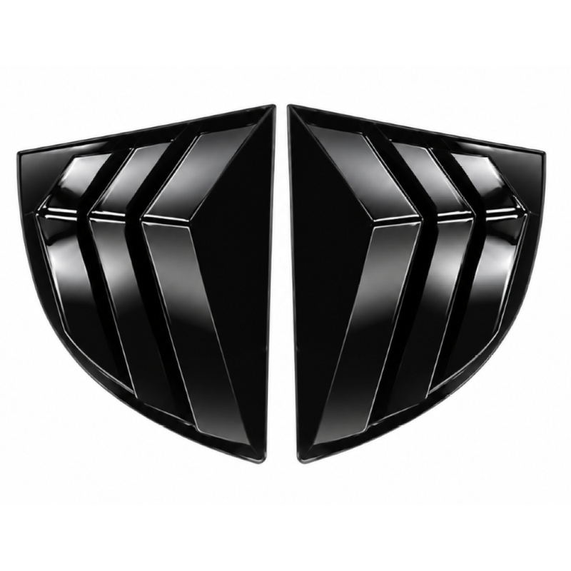 Car Craft Compatible With Honda Civic Sedan 8th 2006-2011 Car Rear Window Shutter Cover Louver Side Vent Trim Triangle Glossy Black