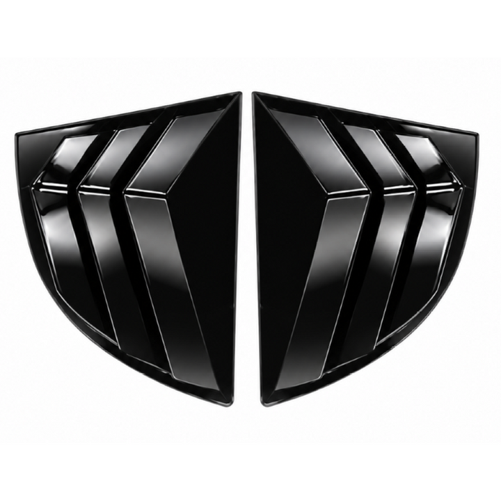 Car Craft Compatible With Honda Civic Sedan 8th 2006-2011 Car Rear Window Shutter Cover Louver Side Vent Trim Triangle Glossy Black