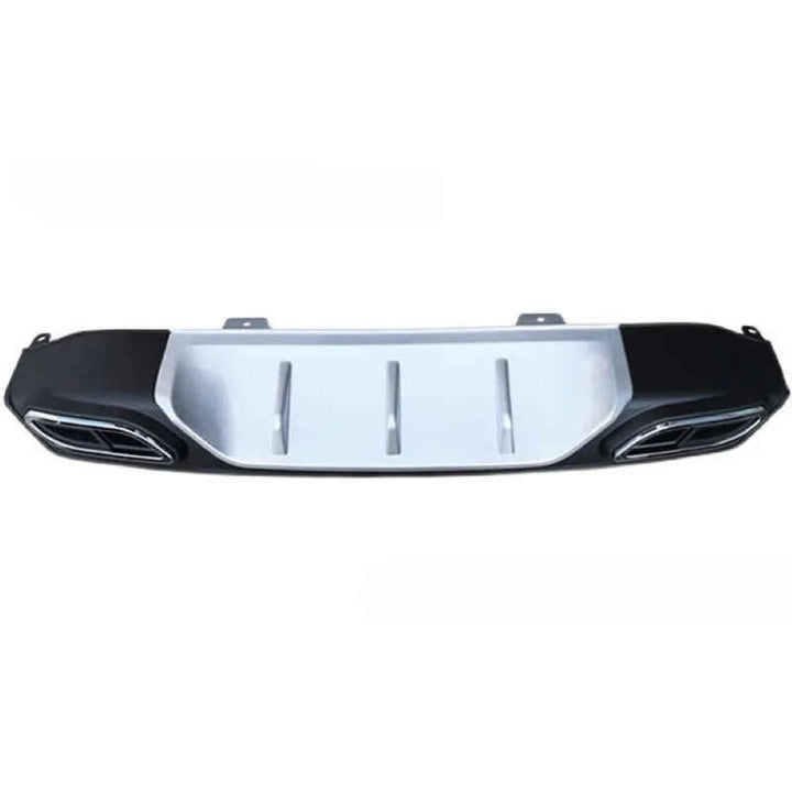 Car Craft Compatible With Honda Civic 2016-20219 Rear After Bumper Lip Diffuser Skirt Splitter Trim Black Silver Model E