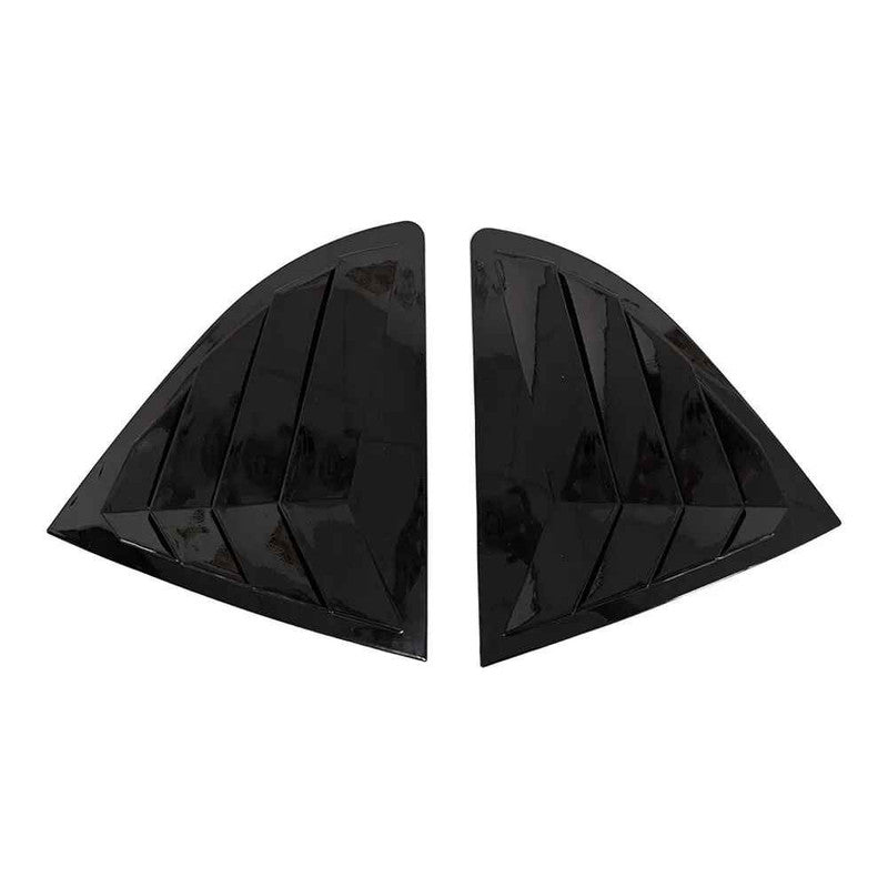 Car Craft Compatible With Hyundai Creta Ix25 2021-2025 Car Rear Window Shutter Cover Louver Side Vent Trim Triangle Glossy Black