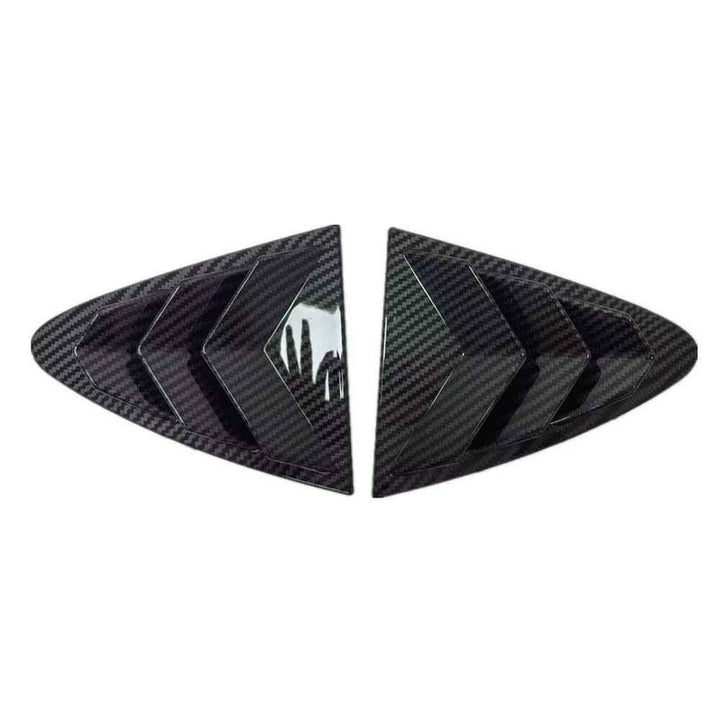 Car Craft Compatible With Chevrolet Cruze 2009-2017 Car Rear Window Shutter Cover Louver Side Vent Trim Triangle Carbon Fiber Look