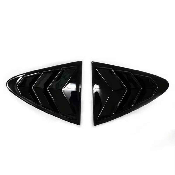 Car Craft Compatible With Chevrolet Cruze 2009-2017 Car Rear Window Shutter Cover Louver Side Vent Trim Triangle Glossy Black