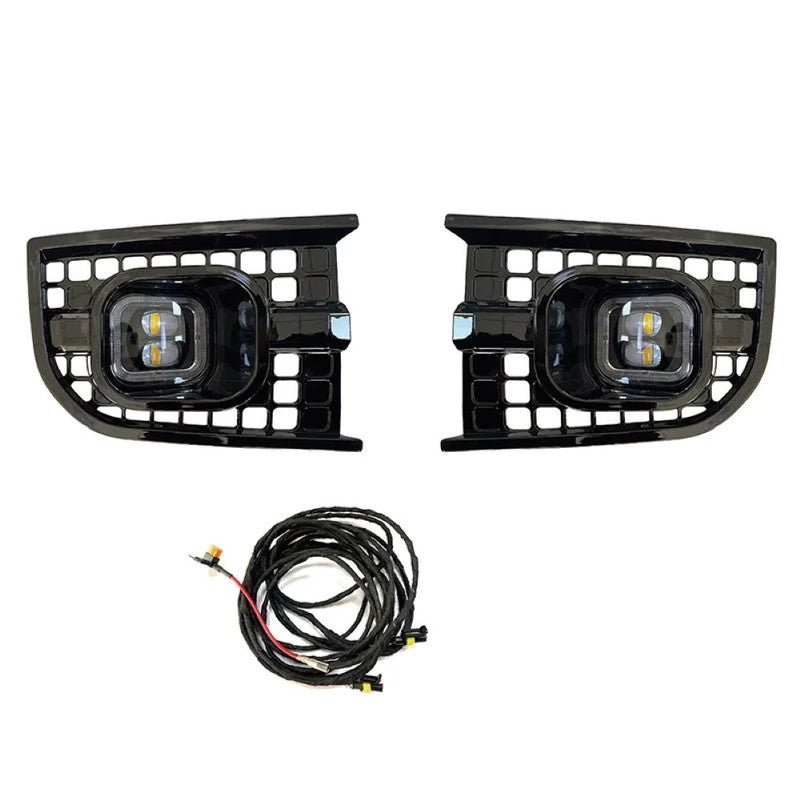 Car Craft Compatible With Range Land Rover Defender L663 2020-2025 90 110 130 Upgrade Convertion Bodykit Urban U Style Front Bumper Fog Lamp Light Gril Cover Trim