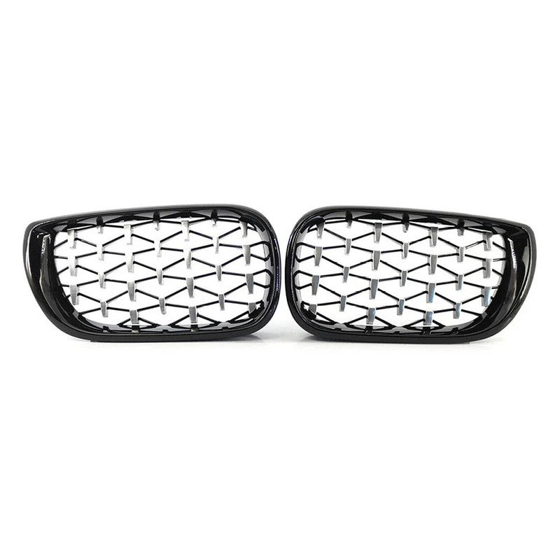 Car Craft Compatible With Bmw 3 Series E46 Lci 2001-2004 Upgrade Front Bumper Show Grill Diamond Chrome Black 2 Door - CAR CRAFT INDIA