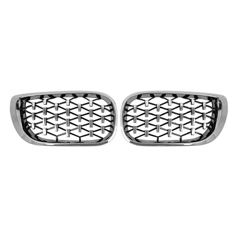 Car Craft Compatible With Bmw 3 Series E46 1998-2004 Upgrade Front Bumper Show Grill Diamond Chrome 2 Door - CAR CRAFT INDIA