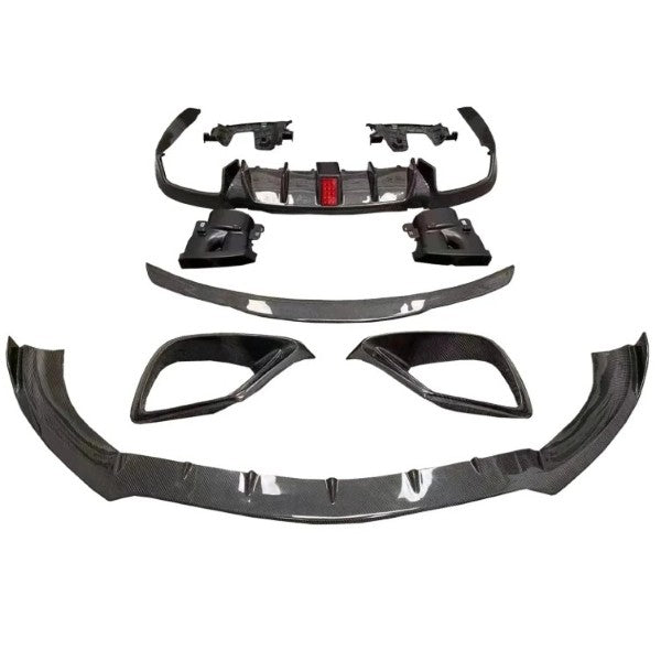 Car Craft Compatible With Mercedes Benz E Class W213 2016-2020 E63 Amg Bumper Brabus Bodykit Front Lip Diffuser Exhaust Tip Fog Gril Cover Trim Spoiler Real Carbon Fiber - CAR CRAFT INDIA