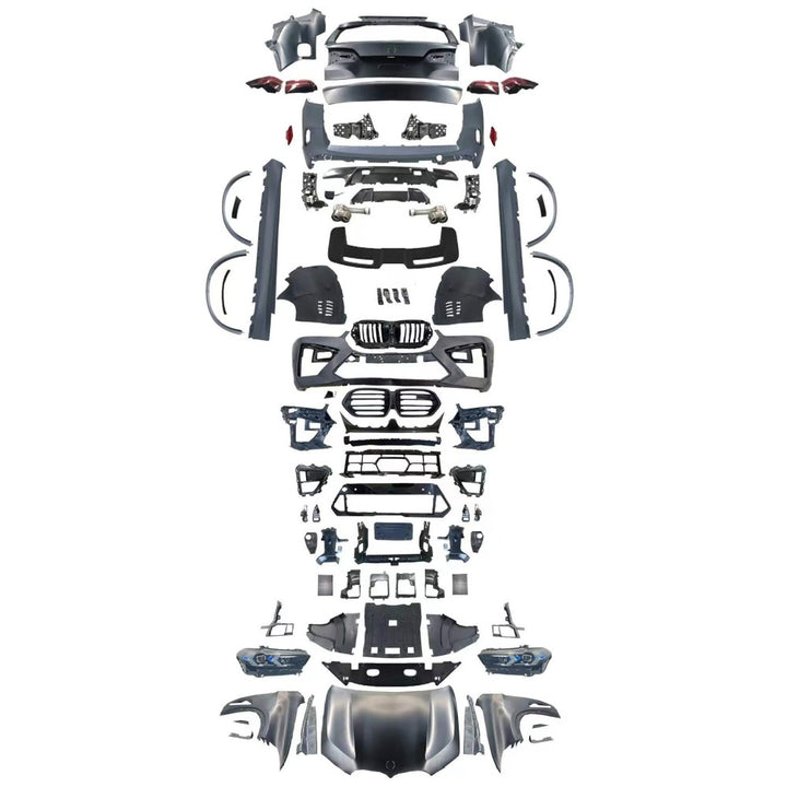 Car Craft Compatible With Bmw X5 E70 2006-2013 To G05 Lci X5m F95 Upgrade Facelift Conversion Bodykit Bumper Headlight Taillight Hood Side Skirts CC-6612