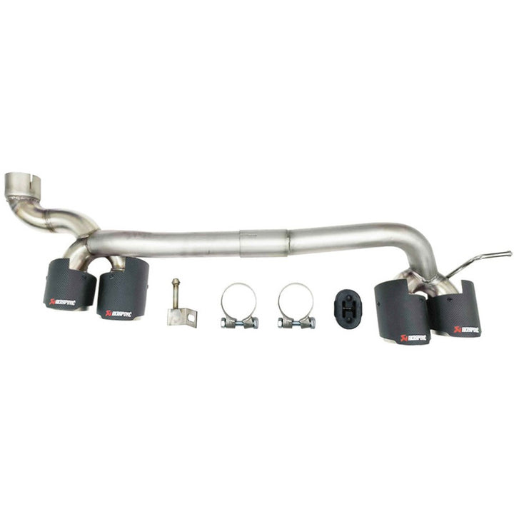 Car Craft Compatible With Bmw 3 Series E90 2005-2012 Exhaust Tips Tail Pipe Midpipe Muffler With Clamp Akrapovic Carbon Fiber Look M Sport M3 Style