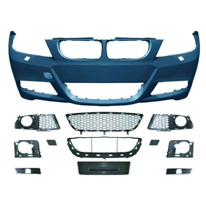 Car Craft Compatible With Bmw 3 Series E90 2005-2008 Front Bumper Upgrade Convert To M Sport Mt M Tech Bodykit Bumper With Fog Hole Mesh - CAR CRAFT INDIA