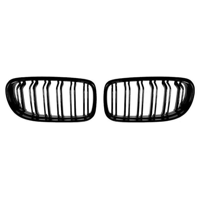 Car Craft Compatible With Bmw 3 Series E90 Lci 2009-2012 Front Bumper Show Mesh Grill Dual Double Line Bar Zst-1360 Gb Glossy Black - CAR CRAFT INDIA