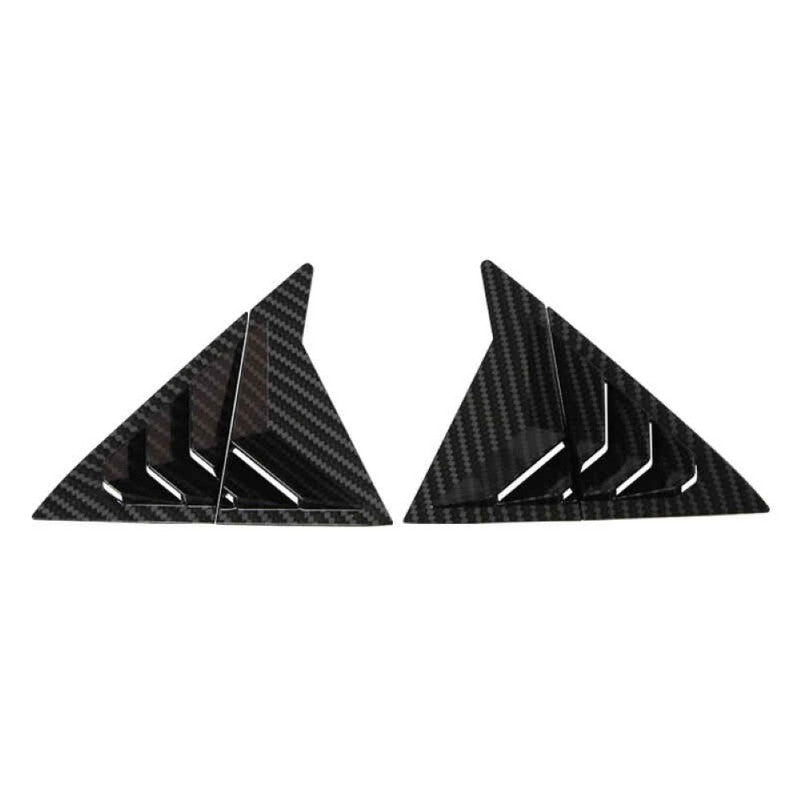Car Craft Compatible With Hyundai Elantra Avante Sedan 2011-2015 Car Rear Window Shutter Cover Louver Side Vent Trim Triangle Carbon Fiber Look