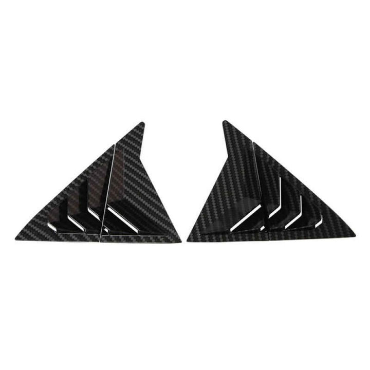 Car Craft Compatible With Hyundai Elantra Avante Sedan 2011-2015 Car Rear Window Shutter Cover Louver Side Vent Trim Triangle Carbon Fiber Look