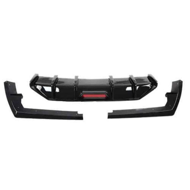 Car Craft Compatible With Hyundai Elantra Mk7 2020-2022 Rear After Bumper Lip Diffuser Skirt Splitter Trim F1 Led Light Usa Glossy Black