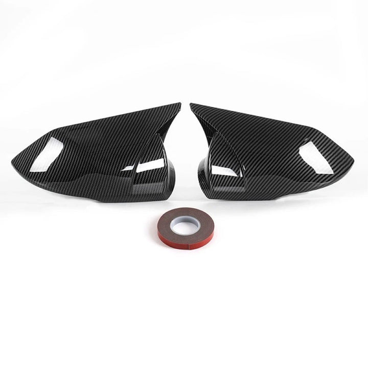 Car Craft Compatible With Hyundai Elantra 2021-2023 Rear View Case Wing Cap Shell Housing Mirror Covers 3m Tape Pasting Style Carbon Fiber Look