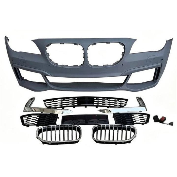 Car Craft Compatible With Bmw 7 Series F02 2009-2014 Upgrade Facelift Convert To G12 Style Bodykit Front Bumper Fog Lamp Light Grill Cover Trim Skirt - CAR CRAFT INDIA