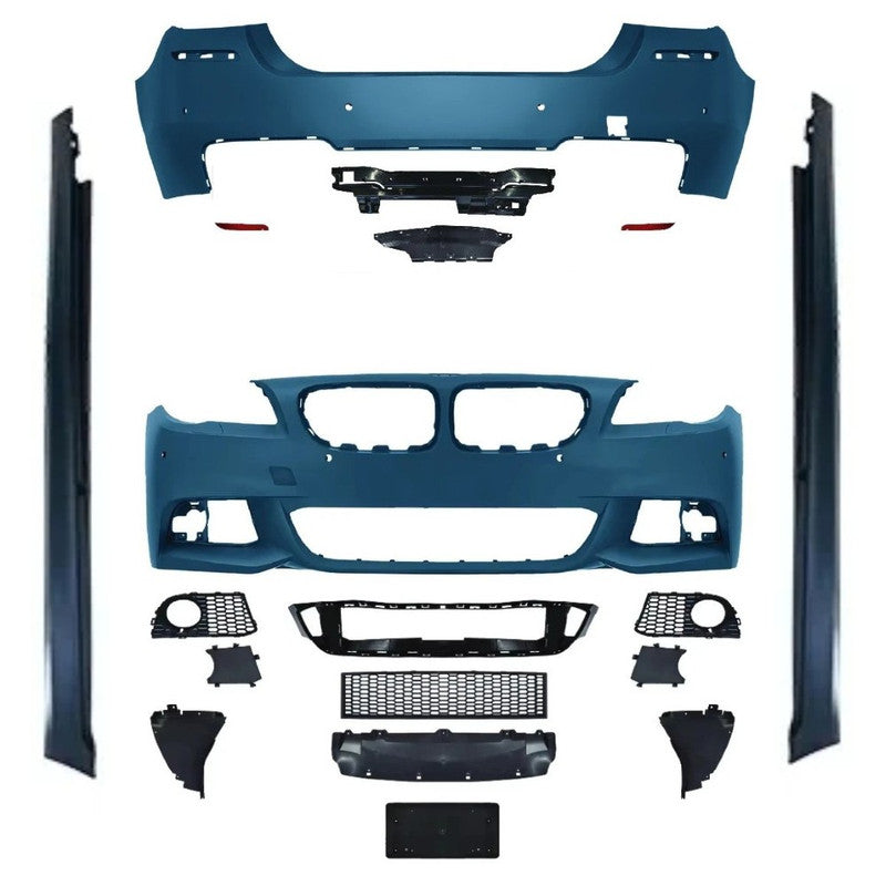 Car Craft Compatible With Bmw 5 Series F10 2010-2017 Front Rear Bumper Upgrade Convert To M Sport Mt M Tech Bodykit Body Kit Bumper Side Skirt Gc F10 18 006 Set CC-10672