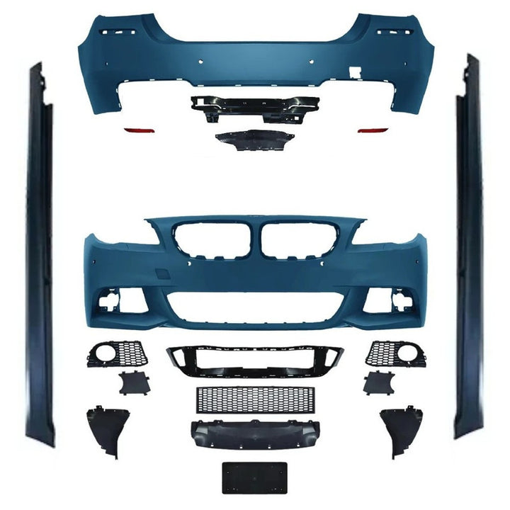 Car Craft Compatible With Bmw 5 Series F10 2010-2017 Front Rear Bumper Upgrade Convert To M Sport Mt M Tech Bodykit Body Kit Bumper Side Skirt Gc F10 18 006 Set CC-10672