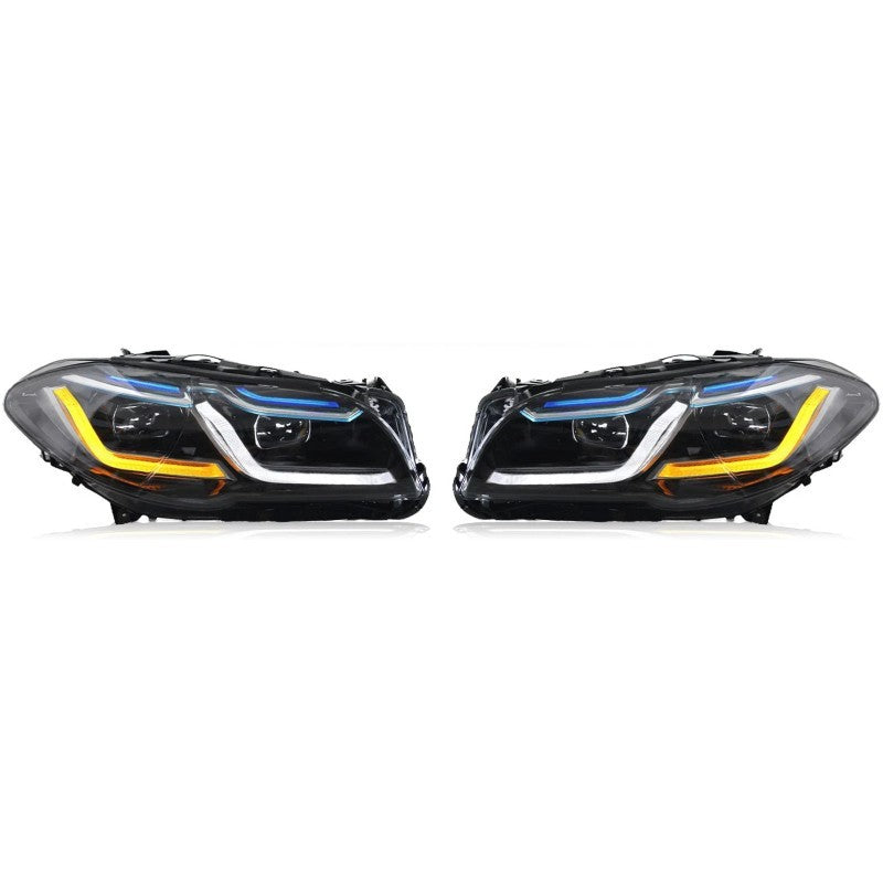 Car Craft Compatible With Bmw 5 Series F10 2010-2013 Car Front Upgraded Head Light Lamp Xenon Headlight Retrofit Upgrade Modified Led Drl Hid Light G30 Laser Style - CAR CRAFT INDIA