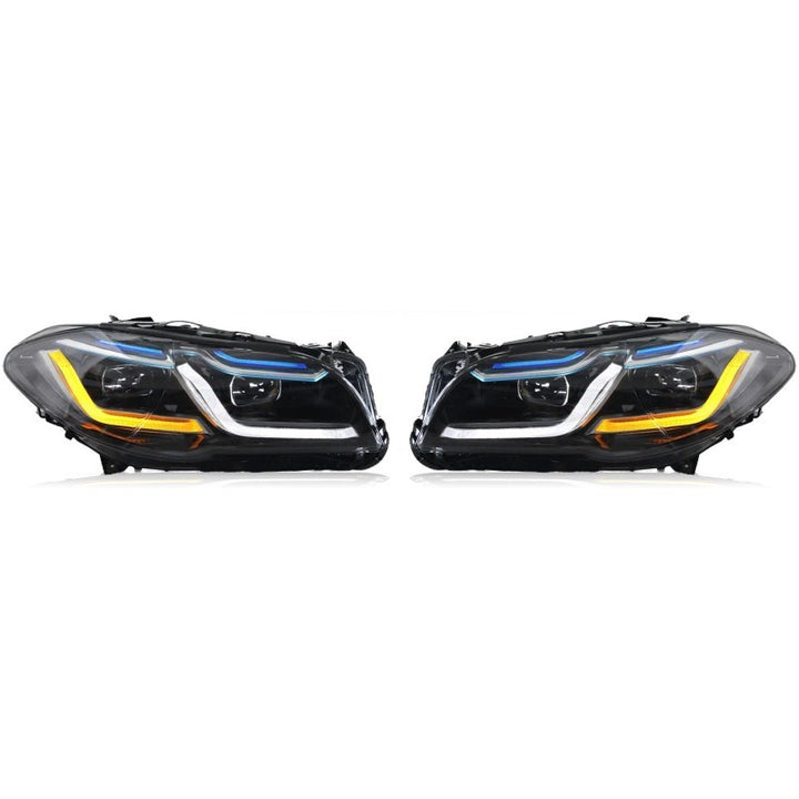 Car Craft Compatible With Bmw 5 Series F10 2010-2013 Car Front Upgraded Head Light Lamp Xenon Headlight Retrofit Upgrade Modified Led Drl Hid Light G30 Laser Style - CAR CRAFT INDIA