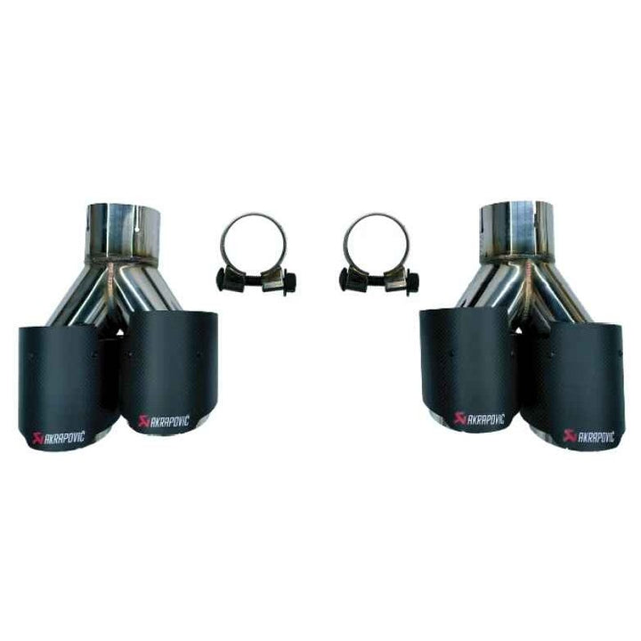 Car Craft Compatible With Bmw 6 Series F06 F12 2011-2018 Exhaust Tips Tail Pipe Midpipe Muffler With Clamp Akrapovic Carbon Look F06/f12/f13-012 Cf Gc