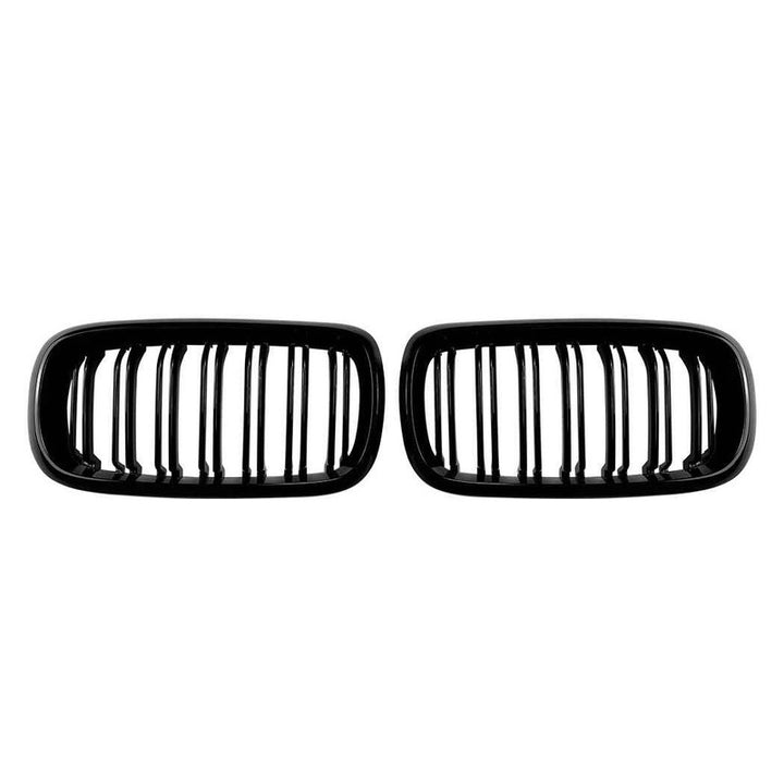 Car Craft Compatible With Bmw X5 F15 X6 F16 2014-2018 Front Bumper Show Gril Glossy Black Dual Line