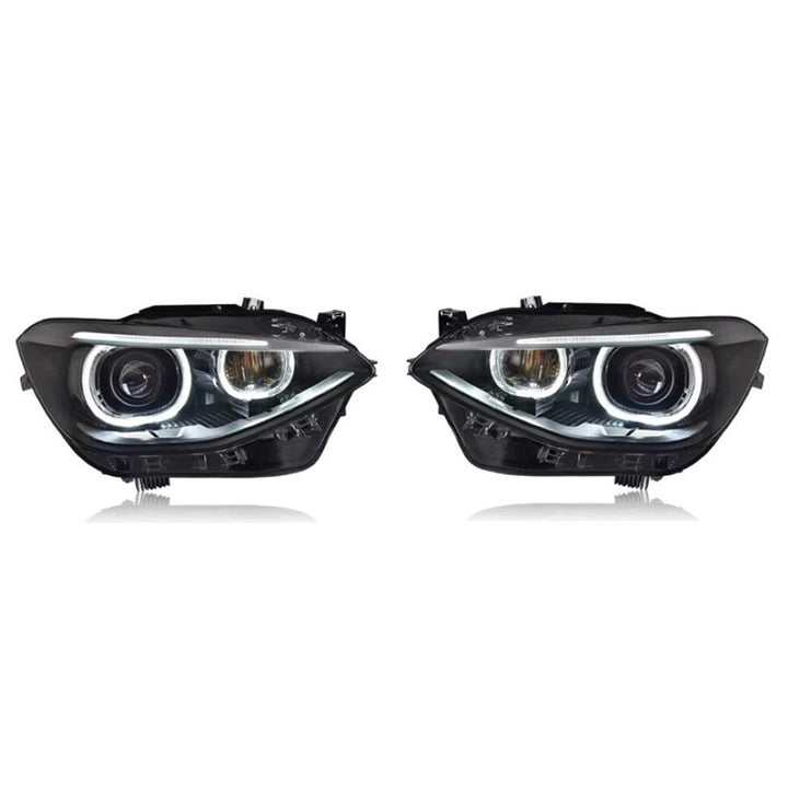 Car Craft Compatible With Bmw 1 Series F20 2011-2014 Car Front Upgraded Head Light Lamp Xenon Headlight Retrofit Upgrade Modified Led Drl Hid Led Lci Style For Helogen Car