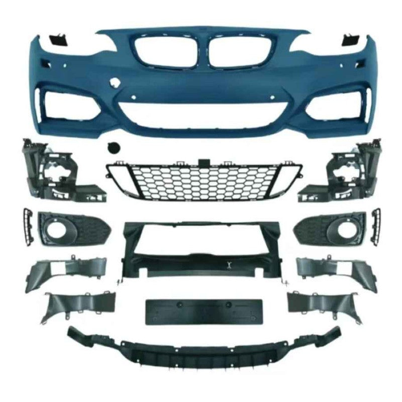 Car Craft Compatible With Bmw 2 Series F22 2014-2019 Upgraded Facelift Convert To M Sport M Tech Mt Bodykit Front Bumper Grill Skirt Trim Gc F22/23-012 Usa