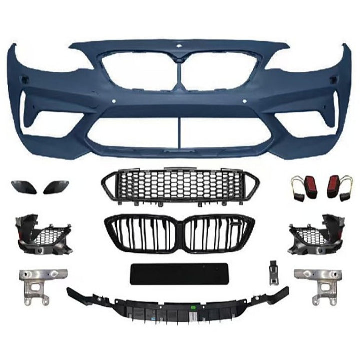 Car Craft Compatible With Bmw 2 Series F22 2014-2019 Upgraded Facelift Convert To M Sport M2cs Bodykit Front Bumper Grill Skirt Trim Gc F22/23-001 Usa