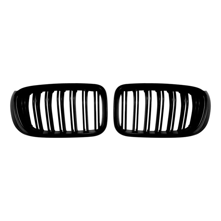 Car Craft Compatible With Bmw X3 F25 Lci 2014-2017 Front Bumper Show Gril Glossy Black Dual Line