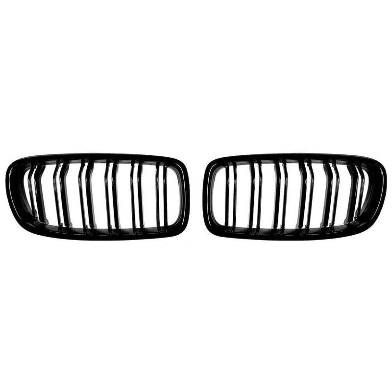 Car Craft Compatible With Bmw 3 Series F30 F80 2012-2018 M3 M4 Front Bumper Show Mesh Grill Dual Line Bar Zst-1329 Dual Glossy Black - CAR CRAFT INDIA