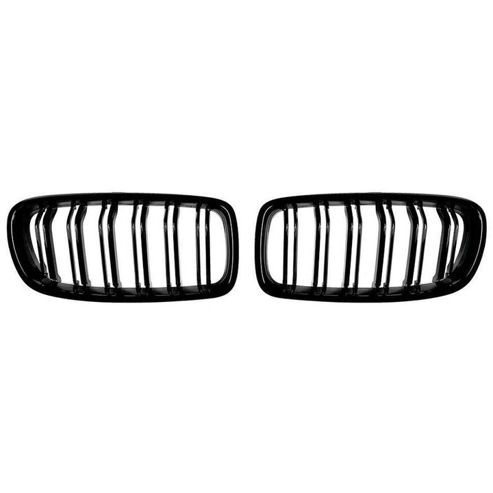 Car Craft Compatible With Bmw 3 Series F30 F80 2012-2018 M3 M4 Front Bumper Show Mesh Grill Dual Line Bar Zst-1329 Dual Glossy Black - CAR CRAFT INDIA