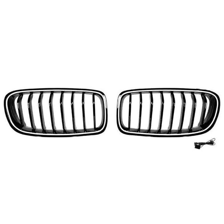 Car Craft Compatible With Bmw 3 Series F30 F80 2012-2018 M3 M4 Front Bumper Show Mesh Grill Single Line Bar Illuminated Led Light Zst-1329 Single Led Glossy Black - CAR CRAFT INDIA