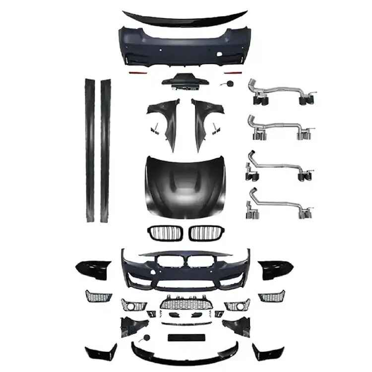 Car Craft Compatible With Bmw 3 Series F30 2012-2018 Upgrade Convert To M Sport M3 Bodykit Front Rear Bumper Hood Bonnet Grill Mirror Cover Spoiler Splitter Diffuser Front Rear Lip Fender Side Skirts - CAR CRAFT INDIA