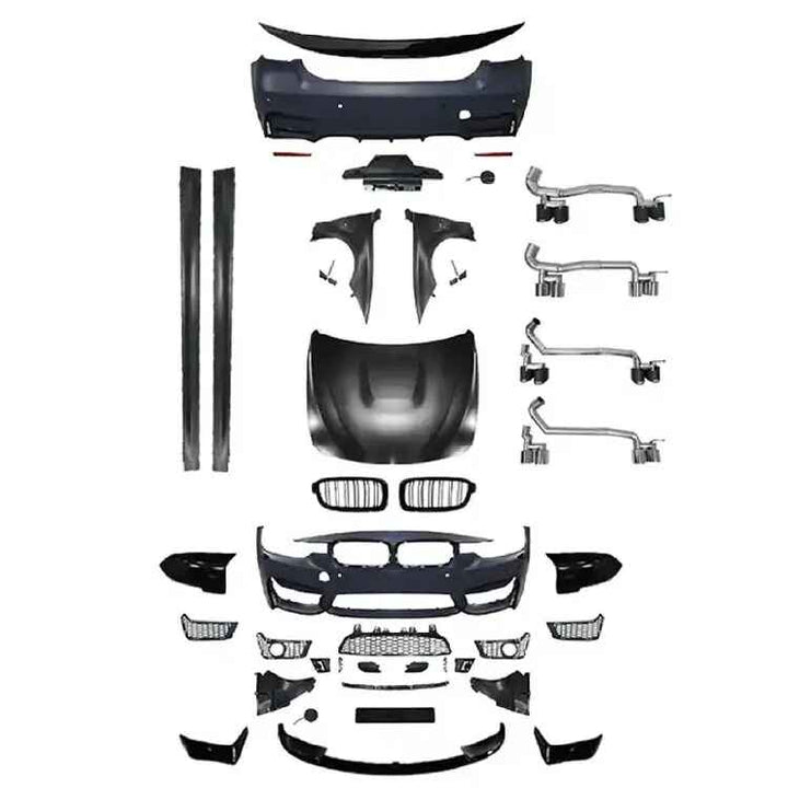 Car Craft Compatible With Bmw 3 Series F30 2012-2018 Upgrade Convert To M Sport M3 Bodykit Front Rear Bumper Hood Bonnet Grill Mirror Cover Spoiler Splitter Diffuser Front Rear Lip Fender Side Skirts - CAR CRAFT INDIA