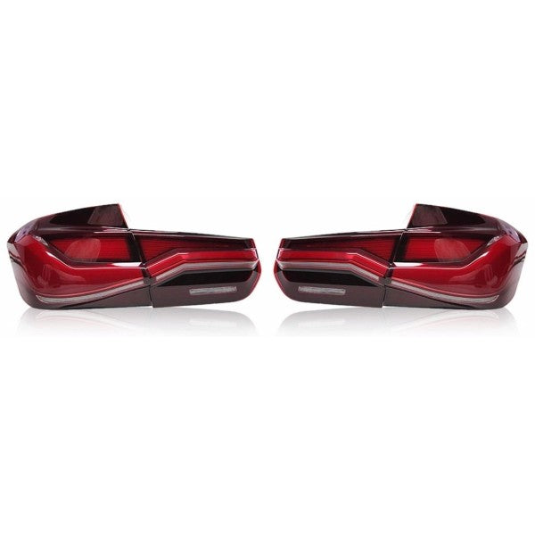 Car Craft Compatible With Bmw 3 Series F30 2012-2018 Car Rear Upgraded Tail Light Lamp Xenon Taillight Retrofit Upgrade Modified Led Drl Hid Light Laster 2 Style Red - CAR CRAFT INDIA