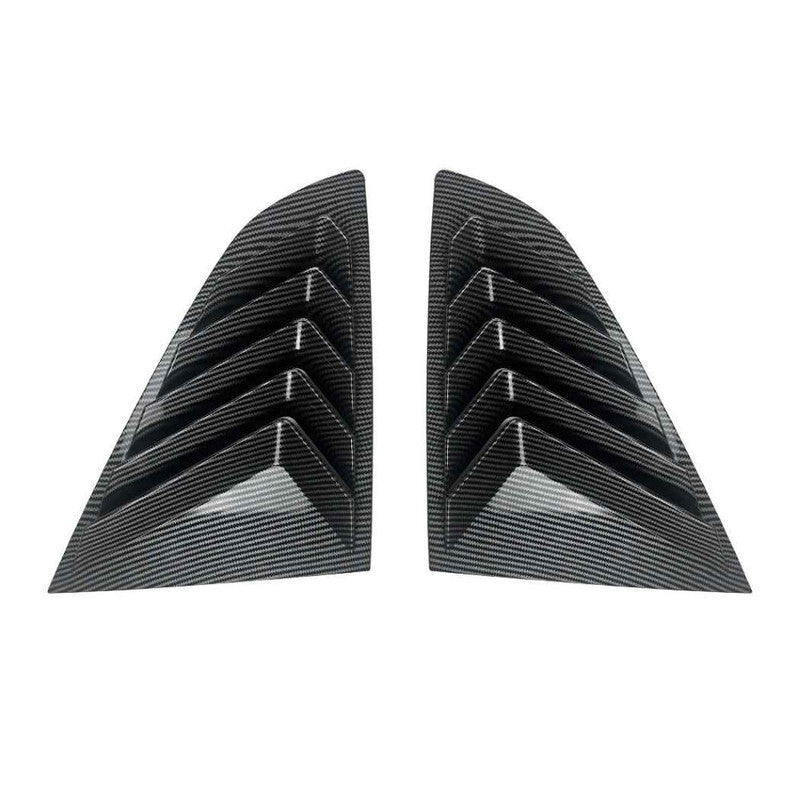 Car Craft Compatible With Bmw 2 Series F44 2020-2023 Car Rear Window Louvers Sticker Triangle Window Shade Shutter Side Vent Spoiler Zst-1208 Cf Carbon Fiber Look - CAR CRAFT INDIA