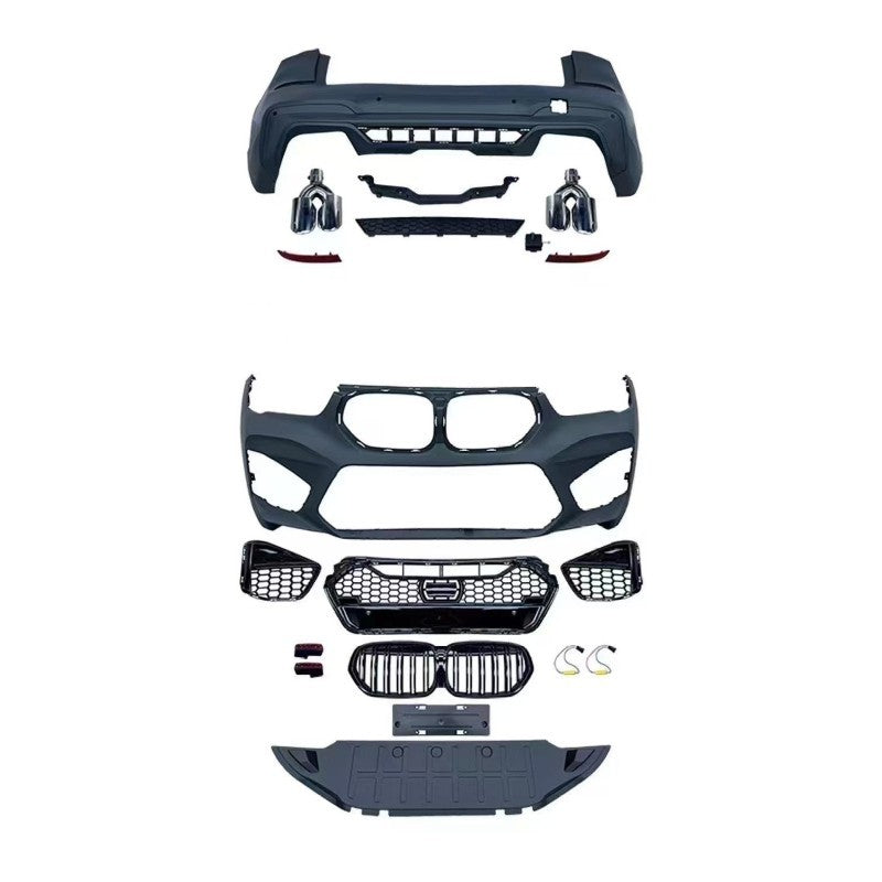 Car Craft Compatible With Bmw X1 F48 F49 2016-2022 Upgrade Facelift Convert To X3 G01 G08 X3m 2023 Bodykit Bumper Mesh Side Vent Splitter Skirts Grill Exhaust Pipe Tip - CAR CRAFT INDIA