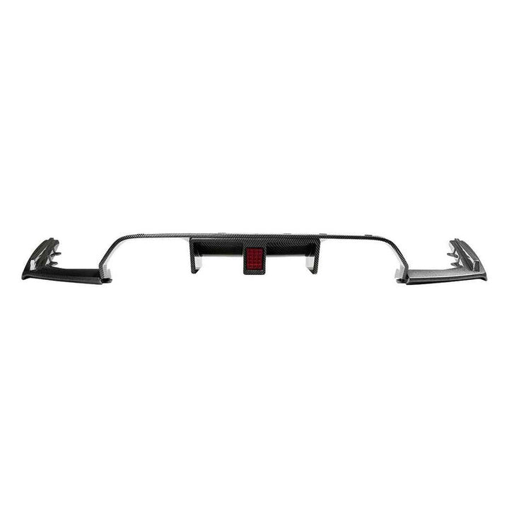 Car Craft Compatible With Bmw M3 M4 F80 F81 F82 F83 2014-2019 Rear Bumper After Lip Diffuser Trim Skirt F1 Style Led Zst-1302 Cf Led Carbon Fiber Look
