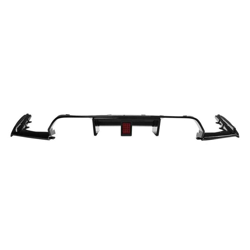 Car Craft Compatible With Bmw M3 M4 F80 F81 F82 F83 2014-2019 Rear Bumper After Lip Diffuser Trim Skirt F1 Style Led Zst-1302 Gb Led Glossy Black