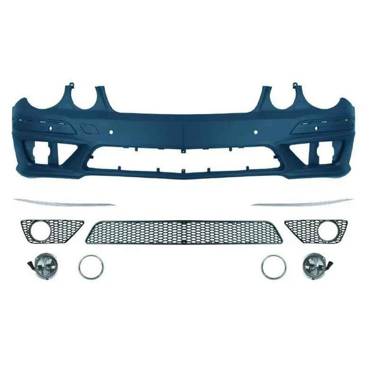 Car Craft Compatible With Mercedes Benz E Class W211 2007-2009 Front Bumper Upgrade Convert To Amg C63 Bumper Bodykit With Fog Lamp W211-001 Gc