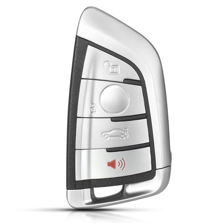 Car Craft Compatible With Bmw 1 2 3 4 5 6 7 X1 X3 X4 X5 X6 X7 Z4 Series Upgrade Key Cover Case To New Style Car Key Cover Shell With Blade 4 Button Silver Bm-ks-42