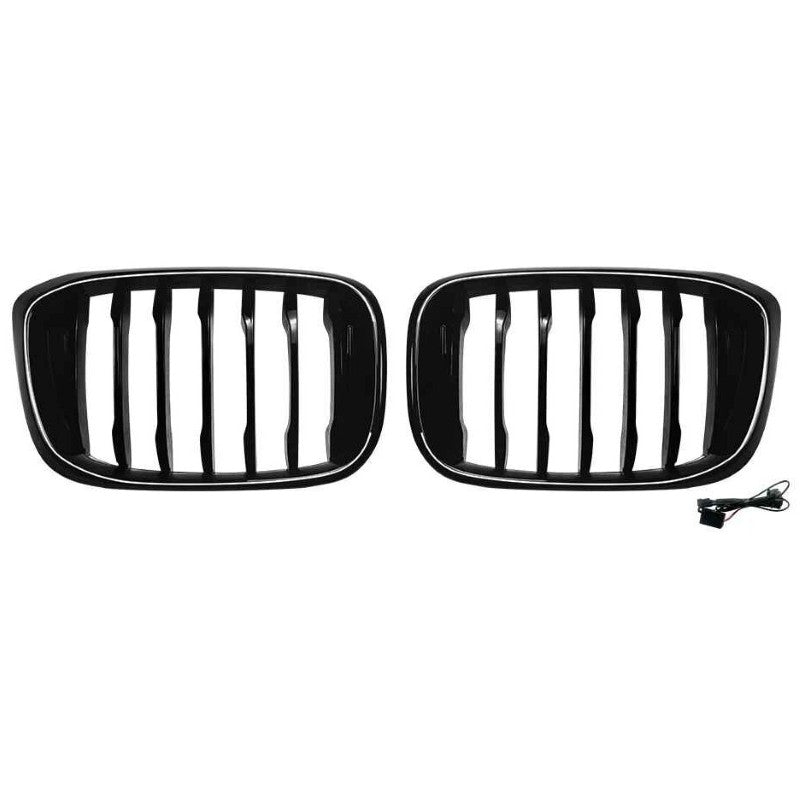 Car Craft Compatible With Bmw X3 G01 X4 G02 Pre-facelift 2018-2022 Front Bumper Illuminated Led Light Show Mesh Grill Single Line Bar Zst-1461 Single Led Glossy Black - CAR CRAFT INDIA