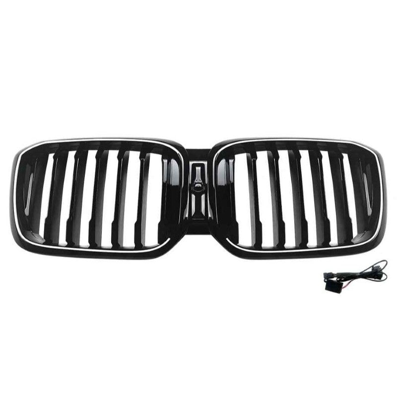 Car Craft Compatible With Bmw X3 G01 X4 G02 Lci 2022-2024 Front Bumper Illuminated Led Light Show Mesh Grill Single Line Bar Zst-1462 Single Led Glossy Black - CAR CRAFT INDIA
