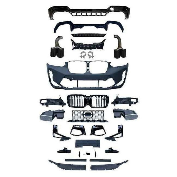 Car Craft Compatible With Bmw X3 G01 G08 Lci 2022-2025 Front Bumper Upgrade Convert To M Sport X3m Bodykit Grill Exhaust Tip Diffuser Grill G01/08-026 Gc