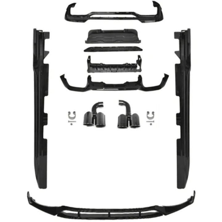 Car Craft Compatible With Bmw X4 G02 2018-2021 Upgrade Convert To Black Samurai Aero M Tech Mt Bodykit Body Kit Side Skirt Splitter Front Lip Diffuser Exhaust Pipe Tip 25i Gc G02 006